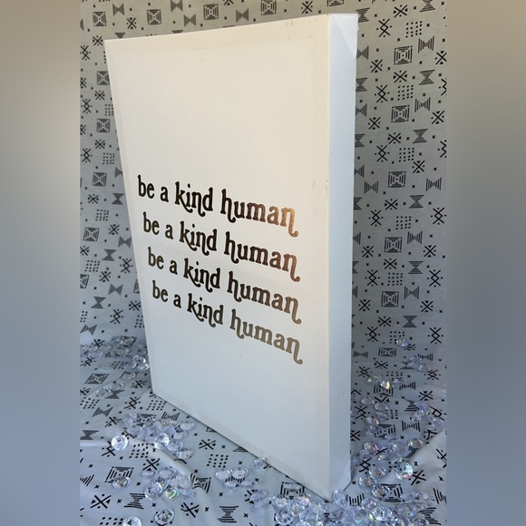 Gold “Kind Human” Canvas Decor - Picture 3 of 5